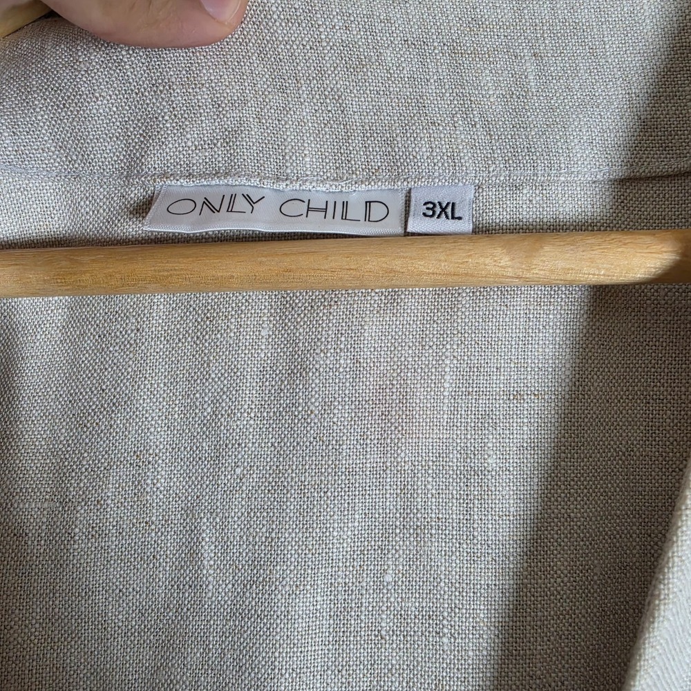 Only Child Dress Size 3XL Oatmeal Palo Wrap Minimalist Lagenlook Peasant Linen - Picture 10 of 13